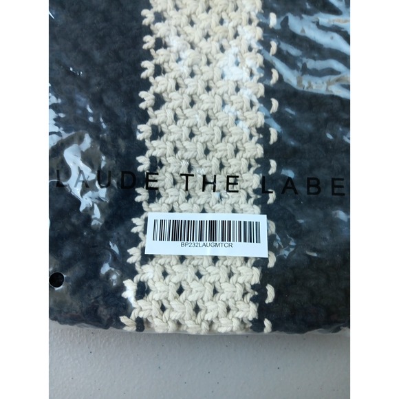 Curateur‎ Laude BOHO Handbag GABBY Black White Wood Handle Macramé Bag NEW - Picture 3 of 9